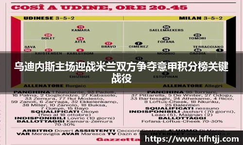 乌迪内斯主场迎战米兰双方争夺意甲积分榜关键战役
